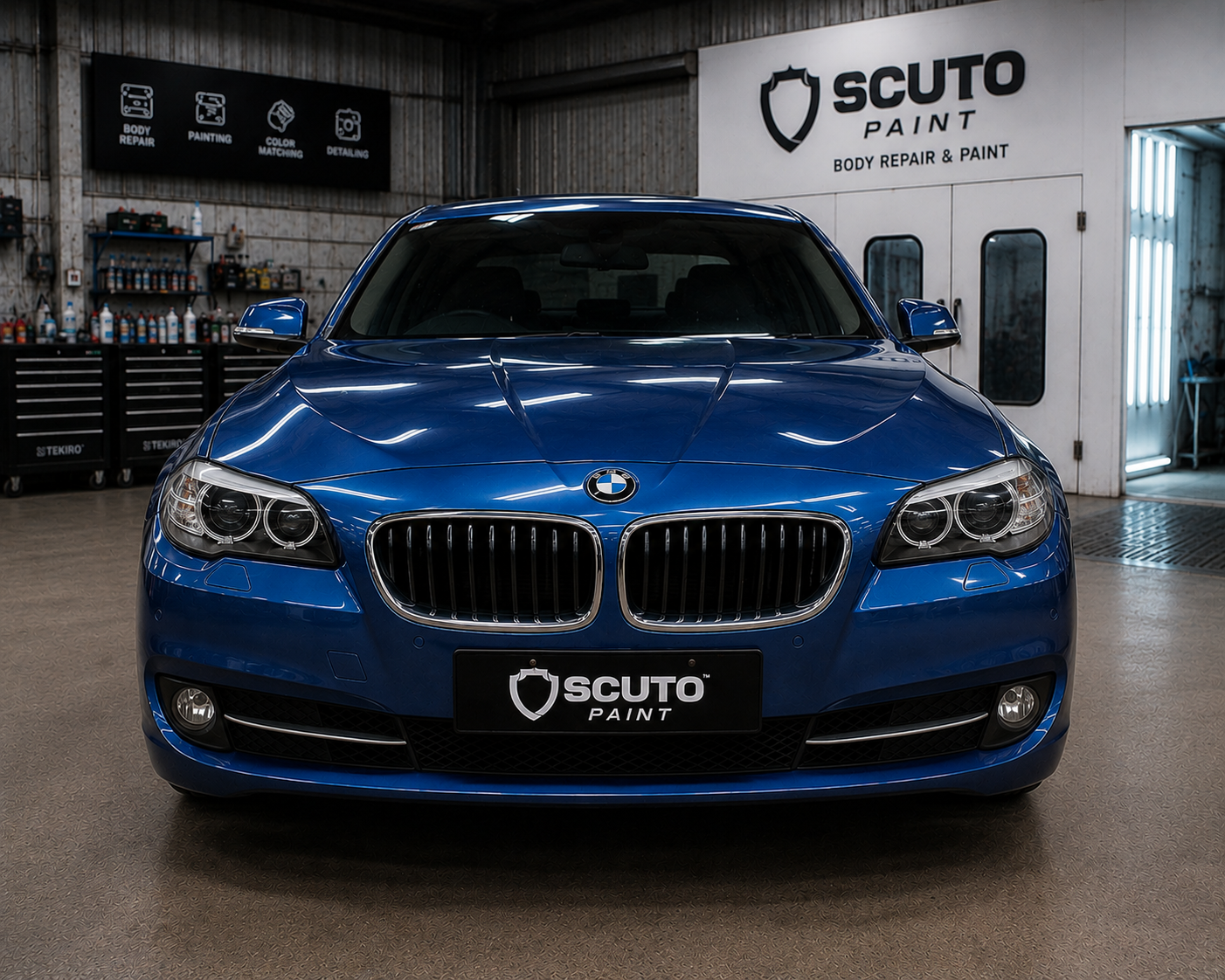 BMW after repaint biru